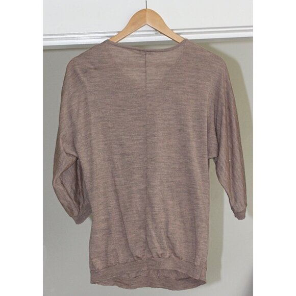 Garnet Hill - Dolman Sleeve, Knot Front Merino Pullover - Medium - Picture 7 of 8